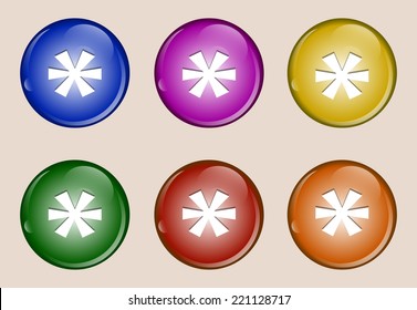 star colorful web icon set button vector