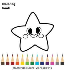 star coloring book design illustration