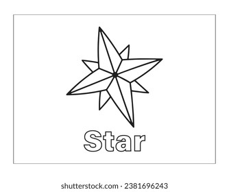 Star coloring pages for kids.
