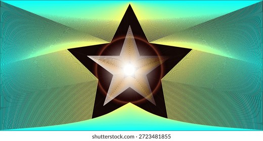 As cores das estrelas misturam-se de fato. moldura das estrelas. Banner brilhante. Isolado no plano de fundo preto transparente. Ilustração vetorial. imagem de stock.