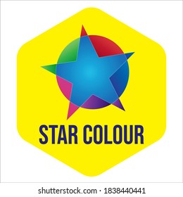 star colour logo on isolated yellow background