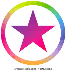 Star colourful logo icon vector round isolated
