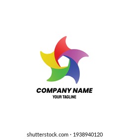 Star colourful logo with modern style