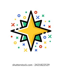 Star colourful vector illustration. Space exploration icon.