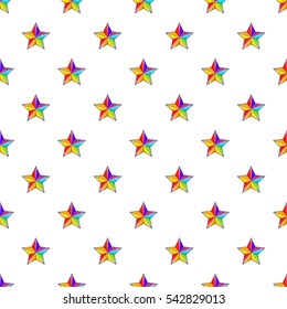 Star in colours of LGBT pattern. Cartoon illustration of star in colours of LGBT vector pattern for web
