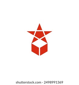 Star combination with box logo design.