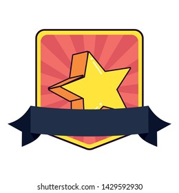 star comic pop art badge emblem
