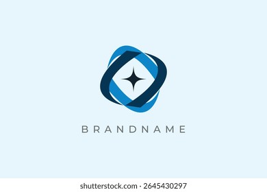 Modelo de vetor de design de logotipo de tecnologia de comunicação estrela.