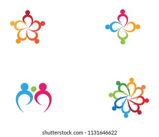 Star community group team work and adoption  logo and symbols