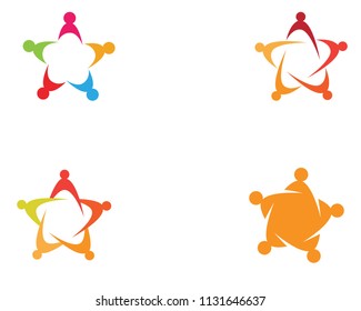 Star community group team work and adoption  logo and symbols