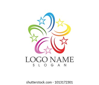 Star community icon logo design template