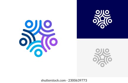 Comunidad de estrellas, estrella social, comunidad, comunidad social, comunidad global, logotipo de familia humana vector de diseño abstracto