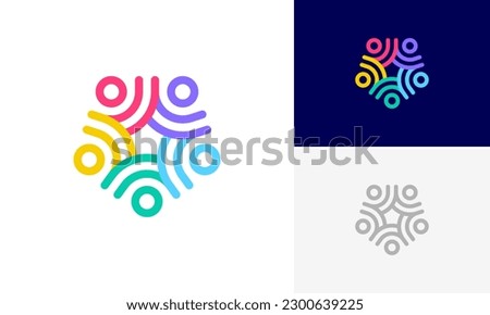 Star community, social star, community people, social community, global community, human family logo abstract design vector