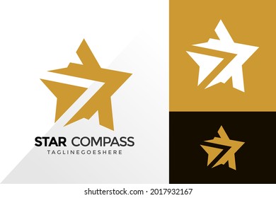 Diseño de logotipo de brújula de estrella, logotipos de identidad de marca Diseños Plantilla de iluminación vectorial