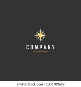 Star Compass Navigation Gold Circle Abstract Creative Business Logo