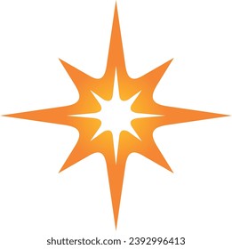 star compass navigation icon logo