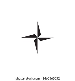 star compass needle icon flat vector 