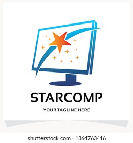 Star Computer Logo Design Template Inspiration