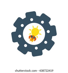 Star up concept. Idea design. light bulb  icon. Vector graphic