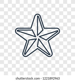 Star concept vector linear icon isolated on transparent background, Star concept transparency concept in outline style