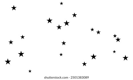 Star confetti. Falling stars on a white background. Illustration of flying shiny stars. Decorative element. Suitable for your design, cards, invitations, gift, vip.