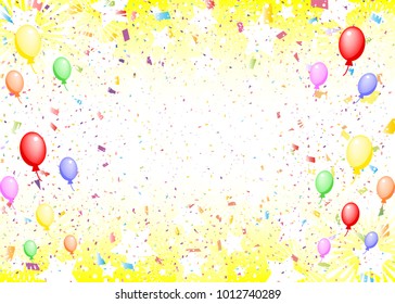 Star and confetti and fireworks