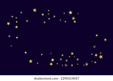 Star confetti. Gold casual confetti background. Bright design pattern.