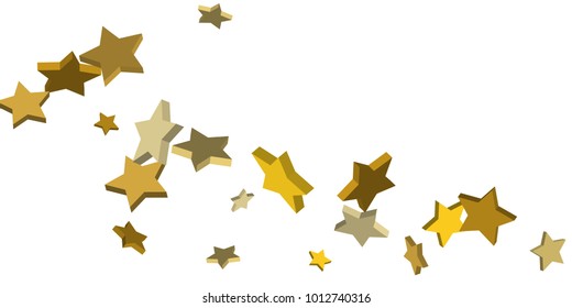 Star confetti. Golden casual confetti background. Bright design pattern. Vector white template with gold stars. Suitable for your design, cards, invitations, gift, vip.
