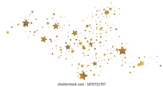 Star confetti. Golden casual confetti background. Bright design pattern. Vector  template with gold stars. Suitable for your design, cards, invitations, gift, vip. 
