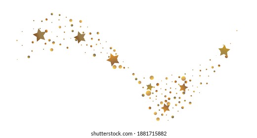 Star confetti. Golden casual confetti background. Bright design pattern. Vector template with gold stars. Suitable for your design, cards, invitations, gift, vip.