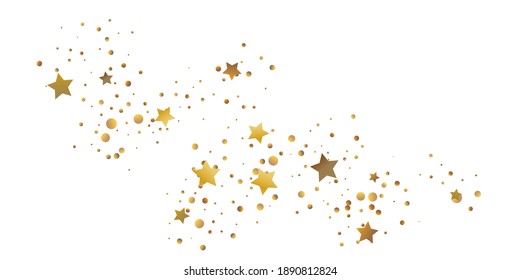 Star confetti. Golden casual confetti background. Bright design pattern. Vector  template with gold stars. Suitable for your design, cards, invitations, gift, vip. 