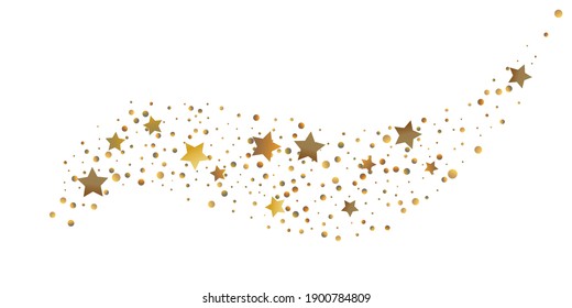 Star confetti. Golden casual confetti background. Bright design pattern. Vector  template with gold stars. Suitable for your design, cards, invitations, gift, vip. 