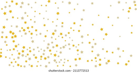 Star confetti. Golden casual confetti background. Bright design pattern. Vector template with gold stars. Suitable for your design, cards, invitations, gift, vip