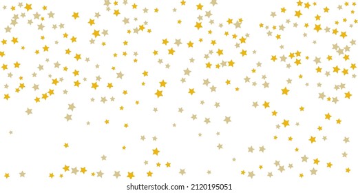 Star confetti. Golden casual confetti background. Bright design pattern. Vector template with gold stars. Suitable for your design, cards, invitations, gift, vip