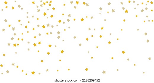 Confesti de estrella. Fondo de confeti casual dorado. Patrón de diseño brillante. Plantilla vectorial con estrellas doradas. Adecuado para tu diseño, tarjetas, invitaciones, regalos, vip