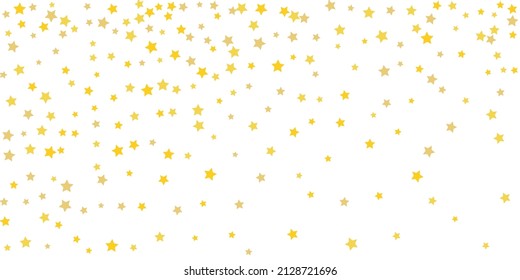 Star confetti. Golden casual confetti background. Bright design pattern. Vector template with gold stars. Suitable for your design, cards, invitations, gift, vip