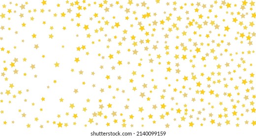 Star confetti. Golden casual confetti background. Bright design pattern. Vector template with gold stars. Suitable for your design, cards, invitations, gift, vip