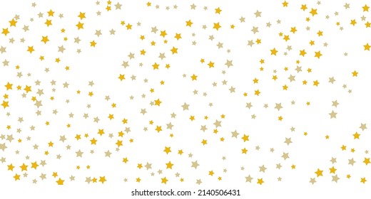 Star confetti. Golden casual confetti background. Bright design pattern. Vector template with gold stars. Suitable for your design, cards, invitations, gift, vip