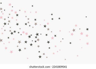 Star confetti. Silver casual confetti background. Bright design pattern.