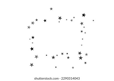 Star confetti. Silver casual confetti background. Bright design pattern.