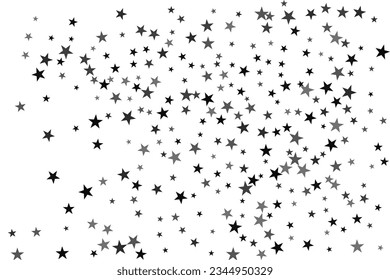 Star confetti. Silver casual confetti background. Bright design pattern.