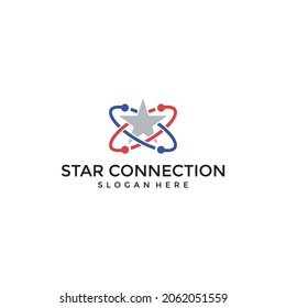 Star Connection Logo Design Template