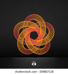 Star. Connection structure. Vector 3D illustration. 
