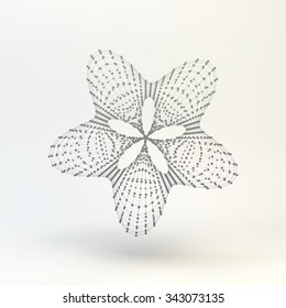 Star. Connection structure. Vector 3D illustration. 
