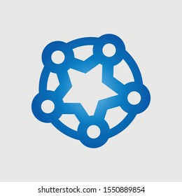 Star connection vector logo template. Network information logo. - Vector