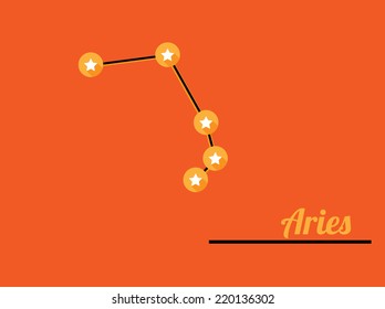 star constellation of aries on dark sky, vector