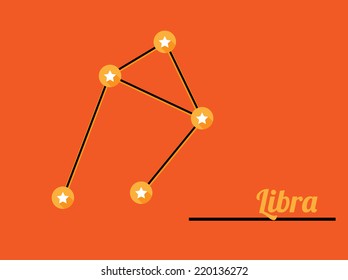 star constellation of libra on dark sky, vector