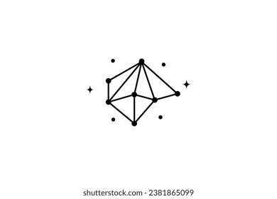 Star constellation logo in outer space design template