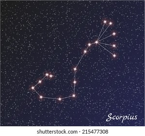 Star Constellation Aquarius On Dark Sky Stock Vector (Royalty Free ...