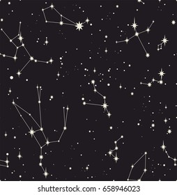 Star Constellation Seamless Vector Pattern